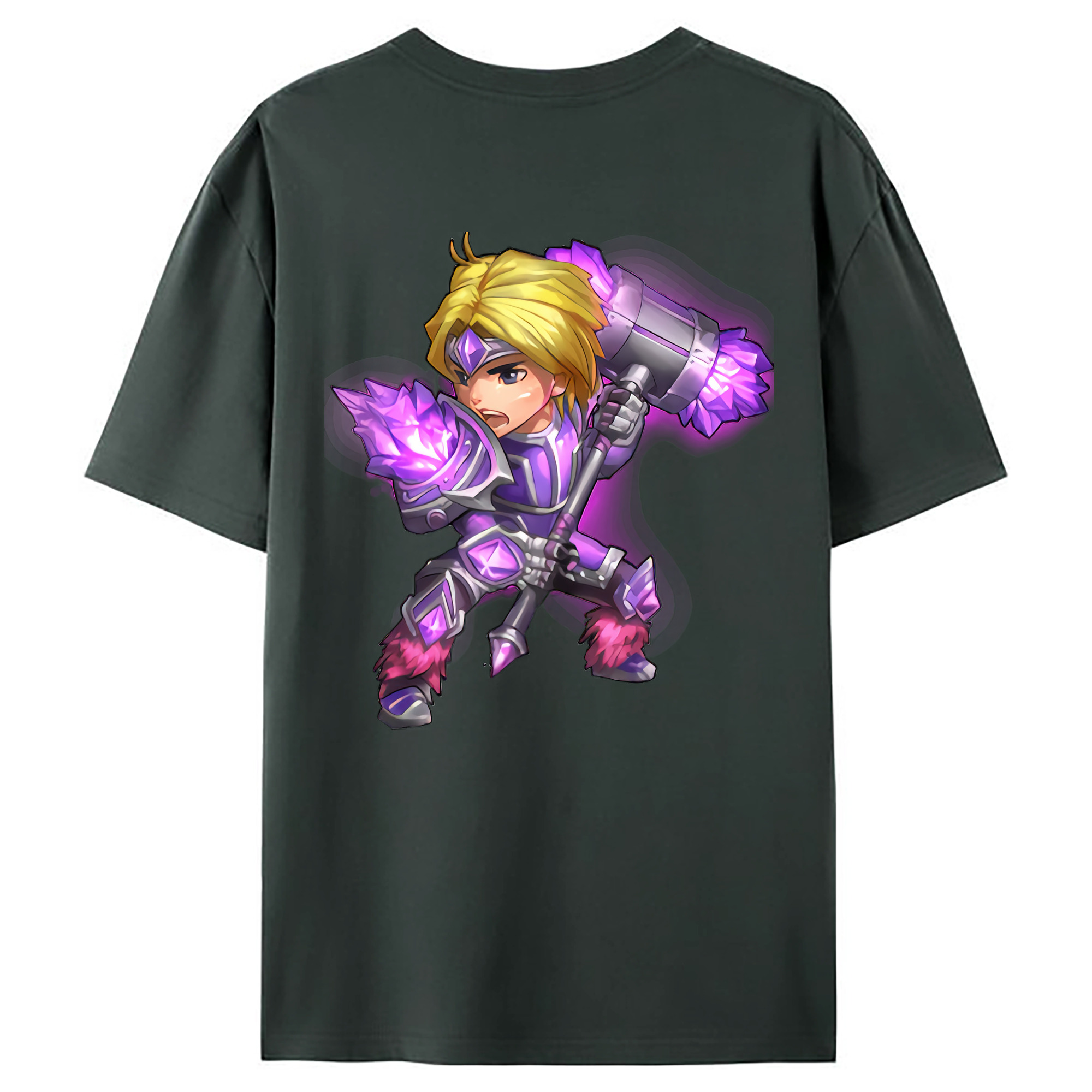 （画像用） リーグ・オブ・レジェンド League of Legends LOL 綿100％ メンズ半袖Tシャツ（バックプリント） 通気性